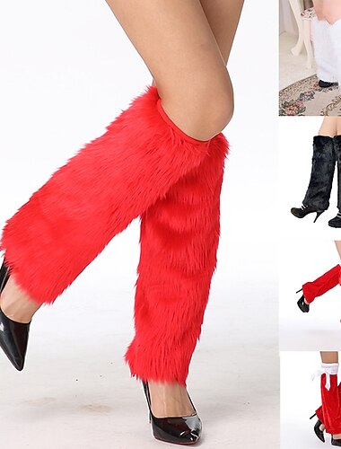  Traje de santa Papá Noel Calentadores de la pierna Calcetines hasta rodilla Hombre Mujer Navidad Mascarada Nochebuena Cosplay Calentador (prenda)