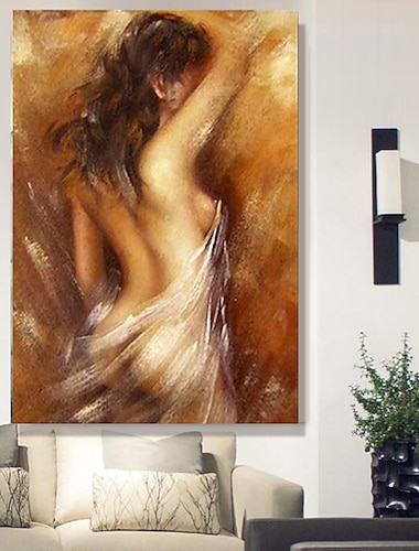  met de hand gemaakt olieverfschilderij met de hand geschilderd verticaal mensen eigentijds modern opgerold canvas (geen frame)