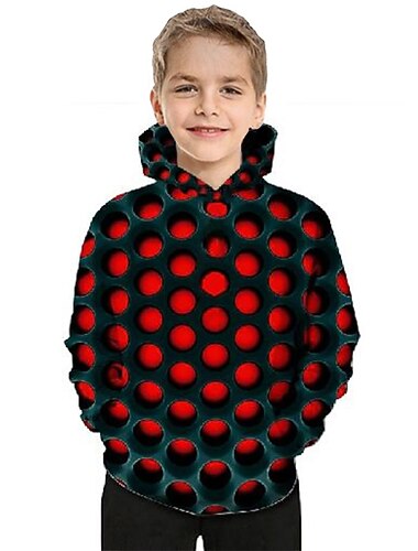  Enfants Garçon Sweat à capuche 3D Print manche longue Poche Automne Hiver Frais du quotidien Polyester Casual