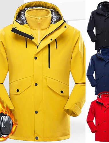  Herren 3-in-1-Jacken wandern Regenjacke Hitzereflektierende Jacke Winter Draussen warm halten Wasserdicht Windundurchlässig Atmungsaktiv Oberbekleidung Trench Coat Shirt Jagd Skifahren Angeln