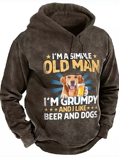  Hombre Perro Estampados Sudadera Sudaderas Sudadera Con Capucha Manga Larga Sudadera con capucha Con Capucha Ropa de calle Impresión 3D Diario Deportes Negro Azul Marino Estampado Primavera & Otoño