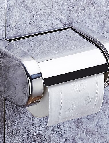  toalettpappershållare rostfritt stål vattentät pappersrullhållare väggmonterad (polerande krom)