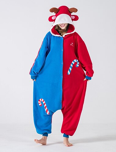  Reinsdyr Kigurumi-pysjamas Julepysjamas Onesie-pysjamas Herre Dame Jul Voksen Jul julaften Hjemmeklær Heldraktskostymer