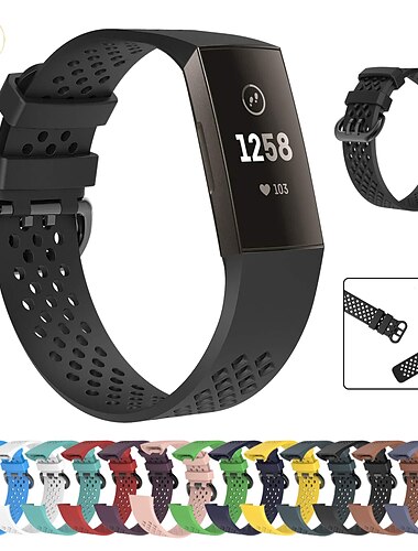  Smart Watch Band Kompatibilis valamivel FitBit Charge 4 / Charge 3 / Charge 3 SE Szilikon Okos óra Szíj Elasztikus Állítható Légáteresztő Sportszíj Csere Karszalag