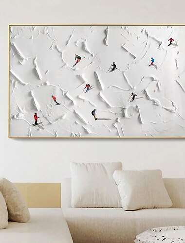  Pintura a Óleo Pintados à mão Horizontal Abstrato Paisagem Moderno Tela enrolada (sem moldura)