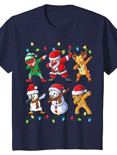  Enfants garçons moche noël t-shirt tee père noël bonhomme de neige manches courtes ras du cou enfants haut cadeaux de noël mode adorable été vert 3-12 ans