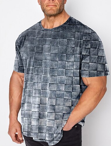  男性用 プラスサイズ Tシャツ ビッグアンドトール グラフィック クルーネック プリント 半袖 春夏 ファッション ストリートファッション ベーシック 快適 カジュアル スポーツ トップの