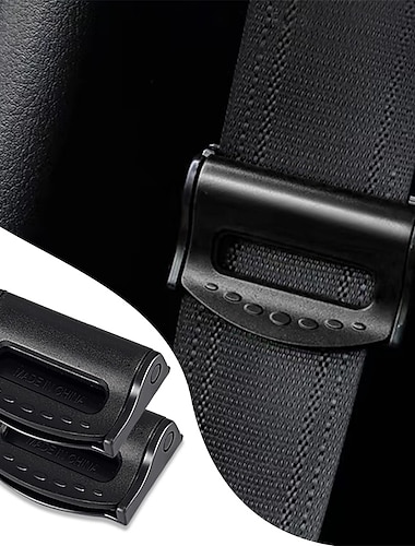  Paquete de 2 clips para cinturón de seguridad de coche, ajustador de cinturón de seguridad para adultos, cómodo, universal, para hombro, correa para el cuello, posicionador