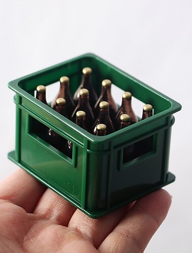  1:12 simulación de casa de muñecas mini caja de cerveza real caja de bebida simulación creativa accesorios de decoración