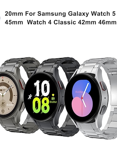  Horlogeband voor Samsung Galaxy Watch 7/6/5/4  40/44mm, Watch 5 Pro 45mm, Watch 6 Classic 43/47mm, Watch 4 Classic 42/46mm Roestvrij staal Vervanging Band Verstelbaar Ademend Schokbestendig Polsbandje