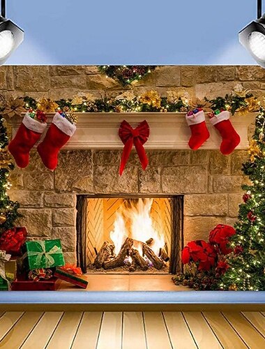  クリスマス デコレーション サンタクロース クリスマス 大型 壁掛け タペストリー アート 装飾 ブランケット 写真 背景 背景幕 カーテン ピクニック テーブルクロス 吊り下げ 自宅 寝室 リビングルーム 寮 3D 暖炉 ツリー ギフト ポリエステル