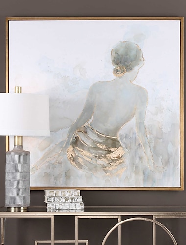  يدويا النفط الطلاء قماش جدار الفن الديكور الحديث الشكل فتاة مع عارية الظهر للديكور المنزل توالت اللوحة بدون إطار فرملس