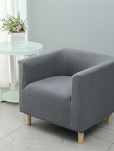  Funda elástica para sofá individual, funda para silla tipo barril, funda para sillón, funda para silla de club, protector de muebles para sofá de 1 plaza con parte inferior elástica para niños,