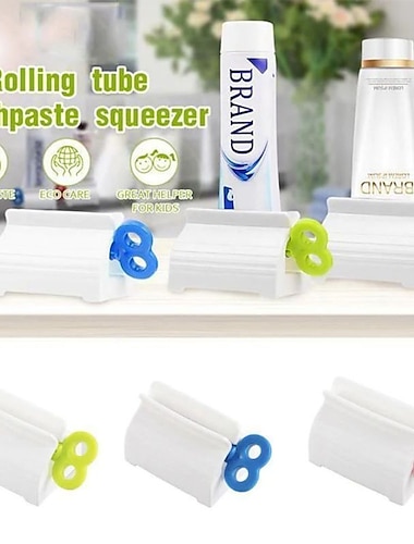  Exprimidor de pasta de dientes rodante de 3 uds., exprimidor de tubo, dispensador de pasta de dientes, soporte para crema dental, dispensador de jeringa manual para baño