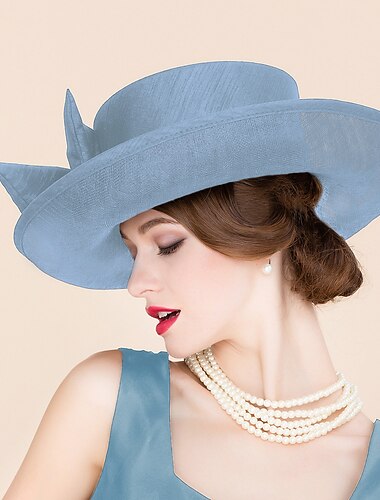  Fascinators Hat Sinamay Bowler  Cloche Hatt Bryllup Uformell Hesterase Dame Dag Melbourne Cup Vintage Elegant Med Sløyfebånd Hodeplagg å imponere Racedag Dress
