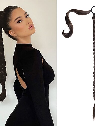  Clip Coletas Clásico / sintético / Francés peinado de la trenza Pelo sintético Pedazo de cabello La extensión del pelo Recto Larga Fiesta / Ropa Cotidiana / Fiesta y Noche