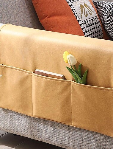  Organizador de almacenamiento para reposabrazos de sofá, funda para reposabrazos, soporte para control remoto reclinable de sofá con bolsillos, sillón caddy para ipad, teléfono, revistas, control