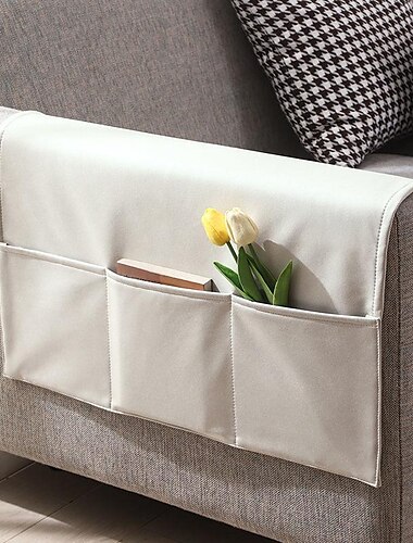  sofa armlene oppbevaringsorganisator, armlenstrekk sofa recliner fjernkontrollholder med lommer lenestol caddy for ipad, telefon, blader, tv fjernkontroll