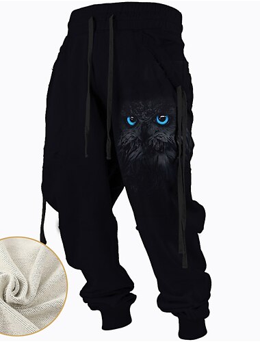  Voor heren Joggingbroeken Jogger Broek Trekkoord Zijzakken Elastische taille dier Grafische prints Comfort Ademend Buitensporten Casual Dagelijks Katoenmix Terry Streetwear Ontwerper Zwart Paars