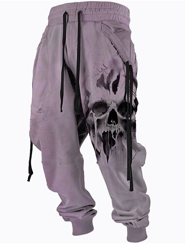  Voor heren Joggingbroeken Jogger Broek Trekkoord Zijzakken Elastische taille Grafische prints Comfort Ademend Buitensporten Casual Dagelijks Katoenmix Terry Streetwear Ontwerper blauw Paars