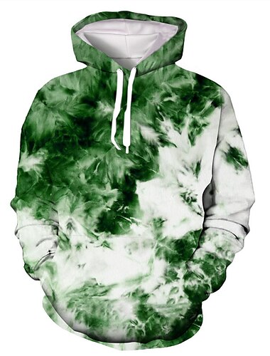 Homens Gráfico Tintura Tie Dye Moletom Moletons Moletom Manga Longa Moletom com capuz Com Capuz Roupa de rua Impressão 3D Diário Final de semana Streetwear Amarelo Rosa Imprimir Bolso frontal