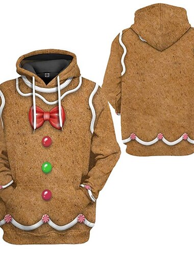 إلف سترة عيد الميلاد هوديي زي قزم Pullover الزوجين رجالي نسائي عيد الميلاد خاص طباعة ثلاثية الأبعاد نموذج للبالغين كريسماس عيد الميلاد مهرجان حفلة تنكرية عيد الميلاد عطلة مناسب للحفلات بلايز
