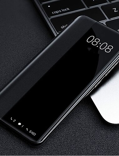  Mirror PU Leather Phone case For Huawei P40 P30 P20 Pro Lite Flip Protective Cover for Huawei Mate 40 30 20 Pro Lite Sleep wake View Clear View Standing Luxury Smart Mirror Flip Cover