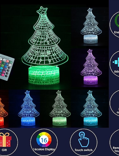  3d julnattslampor julgran nattlampa batteridriven (ingår ej) sänglampa för sovrummet skrivbordslampa öppen spis bordsdekorationer hem juldekorationer och present till barn