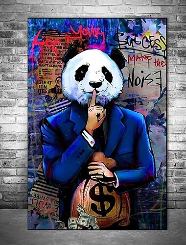  Wandkunst auf Leinwand, Poster, Malerei, Mr. Panda, Zitat, Kunstwerk, Bild, Heimdekoration, Dekoration, gerollte Leinwand, kein Rahmen, ungerahmt, ungedehnt