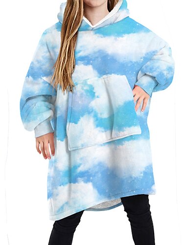  Unisex Jungen Mädchen 3D Feste Farbe Kapuzenshirt Langarm Herbst Winter Täglich Basic kinderkleidung 8 Jahre + Innen Regular Fit
