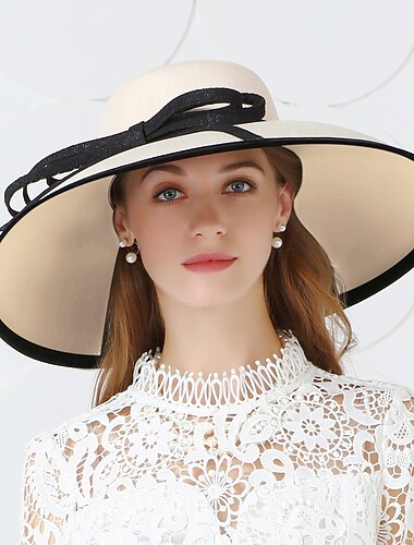  hatter spandex stoff bøtte hatt formelt bryllup elegant med bowknot hodeplagg hodeplagg