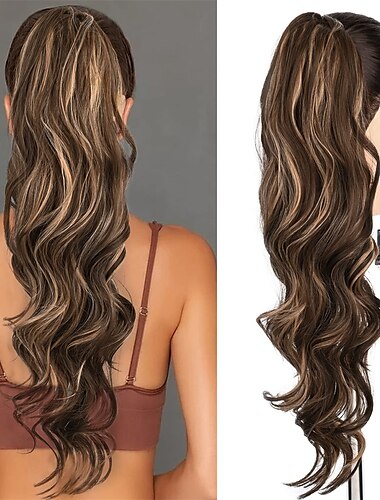  Coletas Clásico / sintético Pelo sintético Pedazo de cabello La extensión del pelo Rizado Larga Fiesta / Ropa Cotidiana / Fiesta y Noche