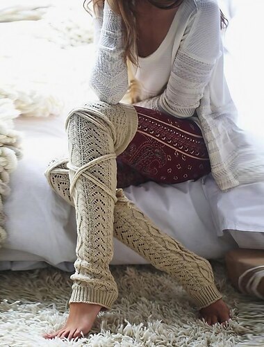  Γυναικεία Καλσόν Κάλτσες που τσακίζουν τους μηρούς Χειμώνας  Καλσόν Διατηρείτε Ζεστό Υψηλή Ελαστικότητα Τρύπα Χειμώνας Κρασί Μπεζ Γκρίζο