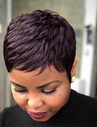  pelo corto corte de duendecillo peluca de pelo pelucas cortas sintéticas para mujeres negras / blancas corte de pelo corto peluca de pelo sintético
