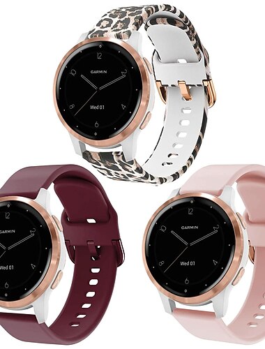  3 חבילות צפו בנד ל גרמין Forerunner 255S Music Venu 2S Vivoactive 4S Vivomove 3S סיליקון רך תַחֲלִיף רצועה שחרור מהיר 18 מ"מ רצועת ספורט צמיד
