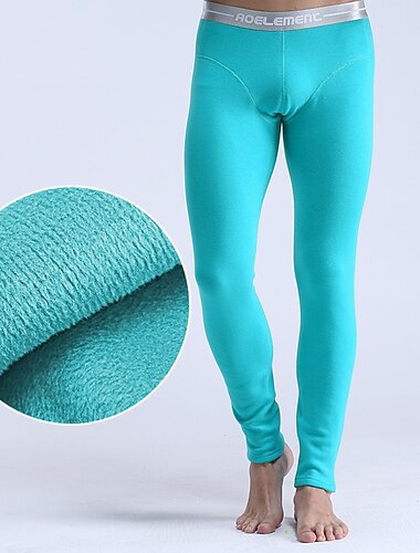  Hombre Long Johns Ropa interior térmica Pantalones Térmicos Color puro Básico Sencillo Casual Hogar Diario Poliéster Templado Transpirable Pantalón largo Pantalón Cintura elástica Invierno Otoño