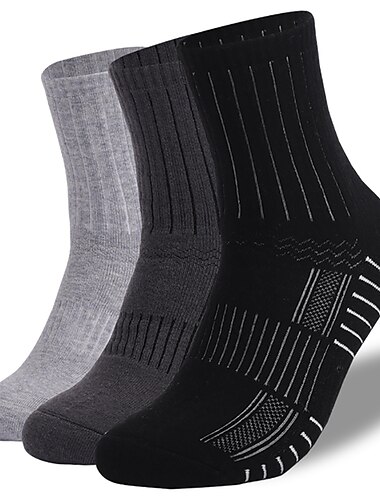  Hombre Mujer Calcetines de senderismo Calcetines de  Esquí Calcetines deportivos Resistente al Viento Templado Transpirable Secado rápido Invierno Al aire libre Color sólido Lana Merina Negro Gris