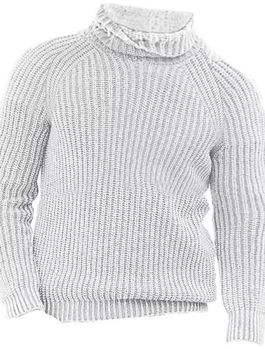  Herren Rollkragenpulli Pullover Rollkragenpullover für Herren Gerippt Stricken Cropped Strick Rollkragen Moderne zeitgenössische Freizeitskleidung Ausgehen Bekleidung Herbst Winter Schwarz Weiß M L XL