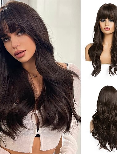  Brown ombre Blonde Wigs 24 Long Synthetic Wig with High Density Natural Headline Heat Permanent Hair Wigs for Women