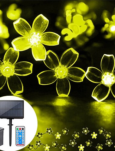  șiruri de flori decorațiuni de Crăciun în aer liber solare și plug-in 10m până la 50m dublu scop lumini șiruri în aer liber impermeabile flori de cireș lumini șiruri flori creative șiruri lumini de