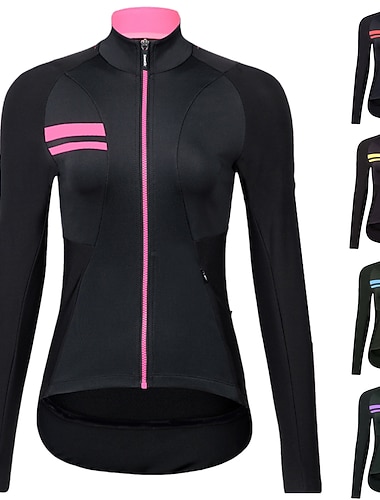Damskie Koszulka rowerowa Jednokolorowe Długi rękaw Rower Dżersej Top z 3 tylnymi kieszeniami Kolarstwo górskie Kolarstwie szosowym Szybkie wysychanie Odblaskowe paski Kieszeń na plecach Odprowadza   Damskie Koszulka rowerowa Jednokolorowe Długi rękaw Rower Dżersej Top z 3 tylnymi kieszeniami Kolarstwo górskie Kolarstwie szosowym Szybkie wysychanie Odblaskowe paski Kieszeń na plecach Odprowadza