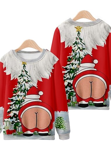  julenissen Pullover Morsom julegenser 3D-utskrift Til Par Herre Dame Voksne Jul julaften Fest Jul