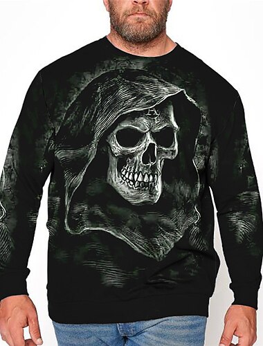  Pánské Větší velikosti Tričko Velký a vysoký Grafika Tričkový Tisk Dlouhý rukáv Jaro & podzim Módní Šik ven Základní Pohodlné Ležérní Sport Topy