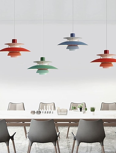  תאורת תליון led ufo, תאורת תליון לחדר שינה בצבע מודרני מנורת תלייה מאלומיניום e26 בסיס מנורת השעיה באורך מתכוונן לסלון מסדרון חדר אוכל