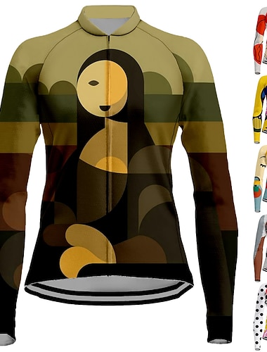 Damskie Koszulka rowerowa Graficzny Śmieszne Długi rękaw Rower Dżersej Top z 3 tylnymi kieszeniami Kolarstwo górskie Kolarstwie szosowym Szybkie wysychanie Odblaskowe paski Kieszeń na plecach   Damskie Koszulka rowerowa Graficzny Śmieszne Długi rękaw Rower Dżersej Top z 3 tylnymi kieszeniami Kolarstwo górskie Kolarstwie szosowym Szybkie wysychanie Odblaskowe paski Kieszeń na plecach