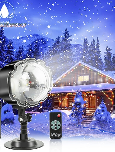  Lumières de projection de neige de Noël télécommande basse tension prise décorative lampes d'atmosphère de Noël UE UK US AU plug