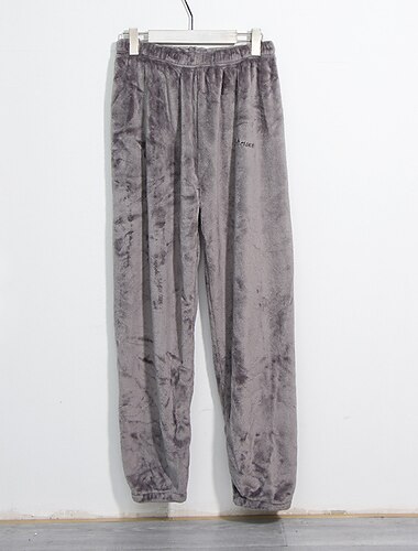  Hombre Ropa de salón Pantalones de pijama de franela Pantalones de Yoga (Lounge) Letra Sencillo Felpa Hogar Diario Franela Templado Transpirable Pantalón largo Pantalón Cintura elástica Invierno Azul