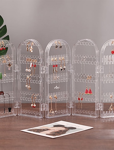  plastic clear oorbellen studs display rack kamerscherm oorbel sieraden display stand houder opbergdoos cadeau voor vrouwen