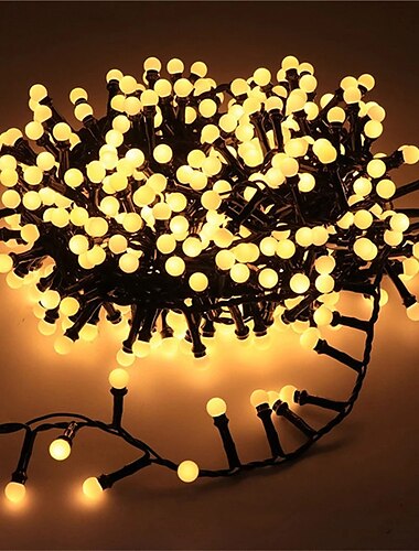  elegante lichtsnoer voor bruiloftsfeestreceptie – 10m/5m, 250/500 leds vuurwerk&amp;mini-bal-lichtsnoer, 8 standen, kerstkrans voor buiten als decoratie voor in huis