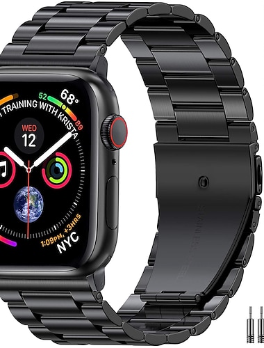  Link Bracelet متوافق مع Apple Watchband رجال مع أداة الإزالة مشبك معدني ستانلس ستيل استبدال حزام الساعة إلى 38mm 40mm 41mm 42mm 44mm 45mm 49mm iwatch Series Ultra 8 7 6 SE 5 4 3 2 1